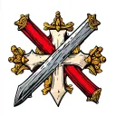 knights templar cross and a sword tattoo design idea