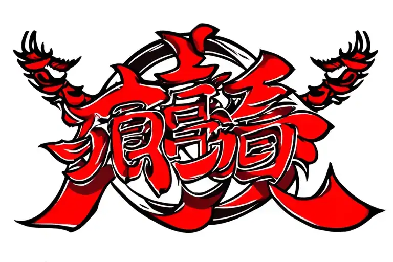 chinese symbol "strength" tattoo design idea