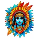 Aztec Mexican heritage scene tattoo design idea