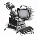 Computer from 90s tattoo design idea