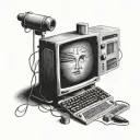 Computer from 90s tattoo design idea