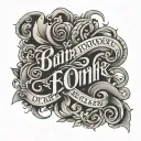 REVERSE COLOR TEXT tattoo design idea