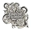 REVERSE COLOR TEXT tattoo design idea