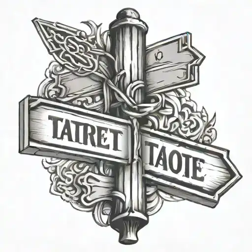 street sign intertwined tattoo design idea