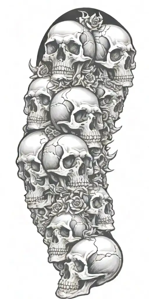 pile of skulls cemetery dark gothic inspired tattoo tattoo design idea