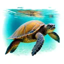 sea turtle swimming tattoo design idea