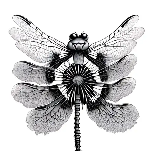 Dandelion Dragonfly tattoo design idea