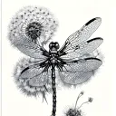 Dandelion Dragonfly tattoo design idea
