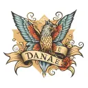 dannae letters tattoo design idea