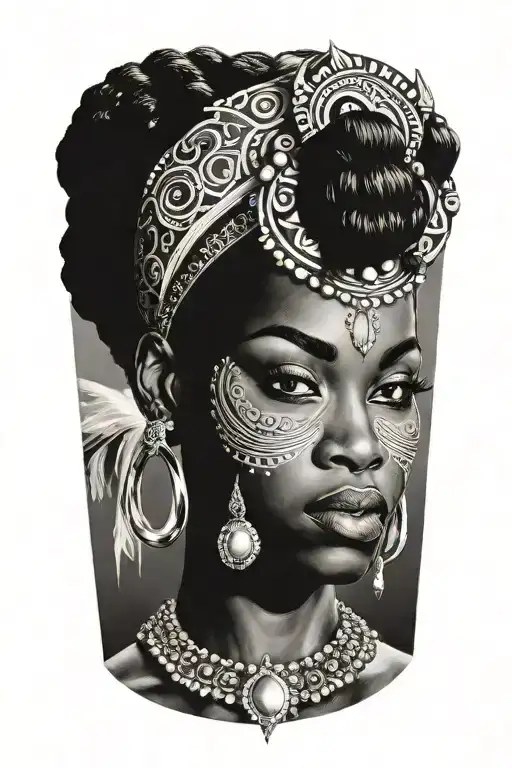 black african godess tattoo design idea
