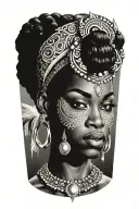 black african godess tattoo design idea