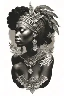 black african godess tattoo design idea