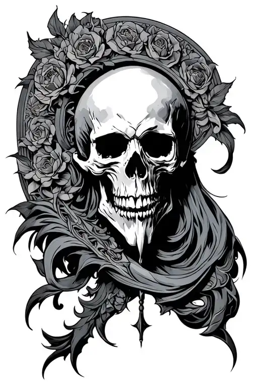 god of death tattoo design idea