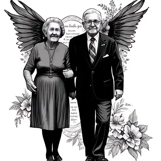 Memorial Grandparents tattoo design idea