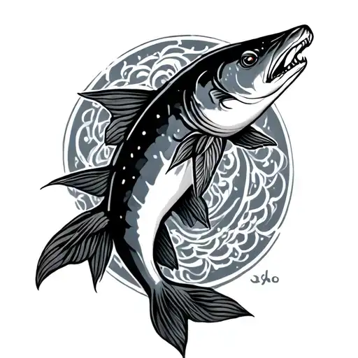 Sturgeon tattoo design idea