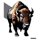 bison geometric tattoo design idea