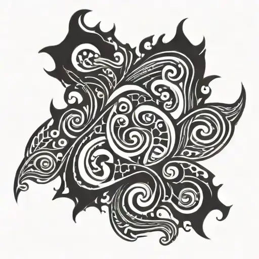 lava flowing tattoo design idea