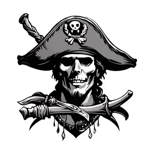 a beautiful pirate that is strong tattoo design idea