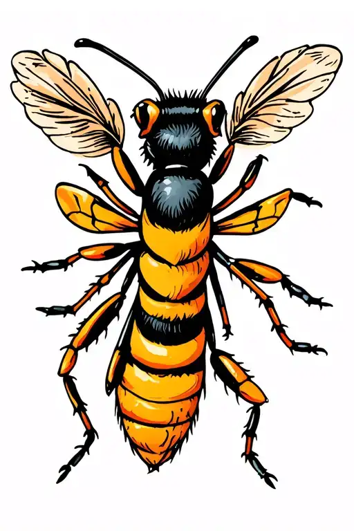 hornet side view tattoo design idea