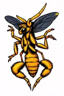 hornet side view tattoo design idea
