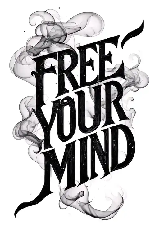 I would like the words "FREE YOUR MIND" as if they were made out of smoke tattoo design idea