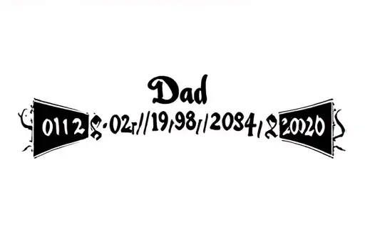 "Dad 01/02/1958-18/09/2024" tattoo design idea