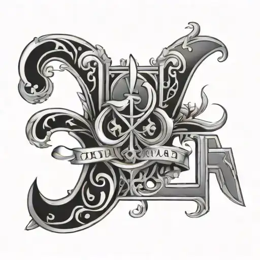 CDR letters only way tattoo design idea