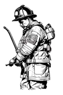 firefighter and safety engineer working tattoo design idea