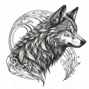 Wolf tattoo, side profile with a slightly evil look and in a fineline style with not so many details tattoo design idea