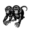 hear see speak no evil monkeys tattoo design idea