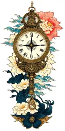 Clock, Time compass tattoo design idea