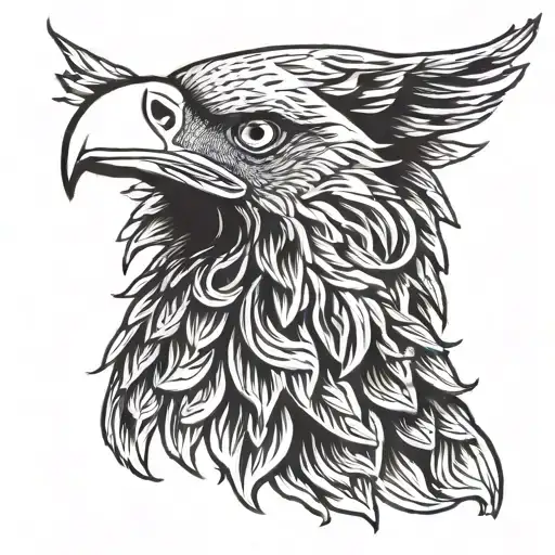 Bald eagle head tattoo design idea