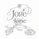name tattoo JONE tattoo design idea