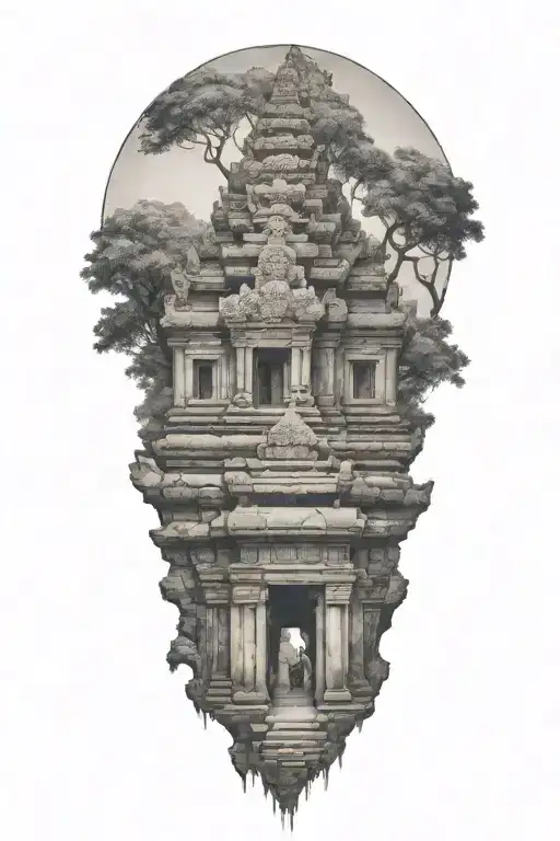 ta prohm temple tattoo design idea