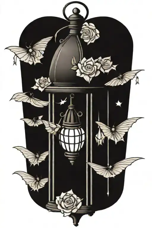 Gothic lantern tattoo design idea
