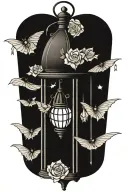Gothic lantern tattoo design idea