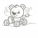 teddy bear with roller skates tattoo design idea
