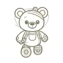 teddy bear with roller skates tattoo design idea