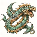 jormungandr wrapping around arm tattoo design idea