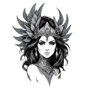 azte warrior princess  tattoo design idea