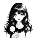 anime girl holding a lollipop tattoo design idea