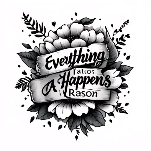 Everything Happens A Reason tattoo design idea