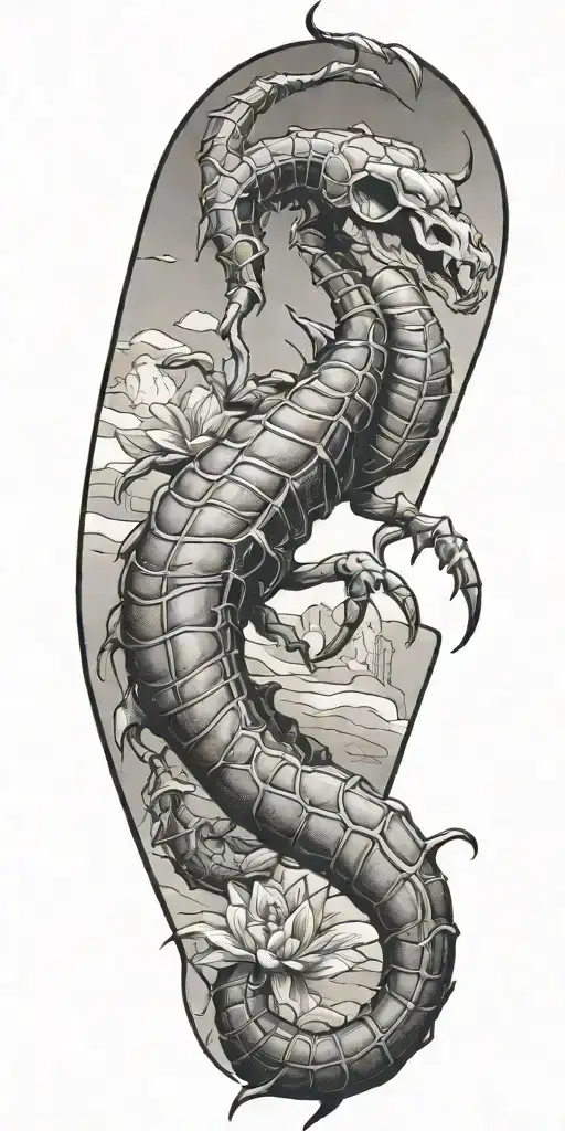 Desert theme with scorpion tattoo design idea