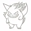 Gengar Pokemon Greek tattoo design idea