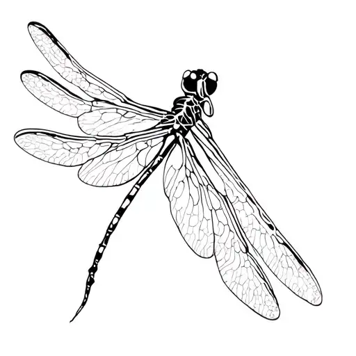 dragonfly with kintsugi wings tattoo design idea