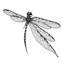 dragonfly with kintsugi wings tattoo design idea