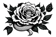skull rose snake cherry tattoo design idea