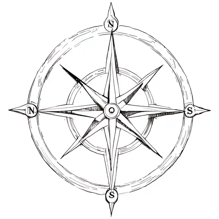 compass rose tattoo design idea