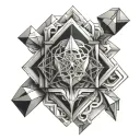 3d  geo symteric shapes tattoo design idea