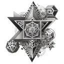 3d  geo symteric shapes tattoo design idea